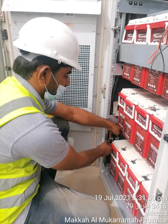 Battery replacement in an outdoor cabinet