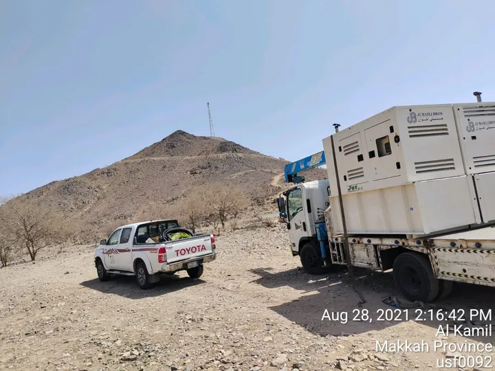 Generator transported to a mountain site
