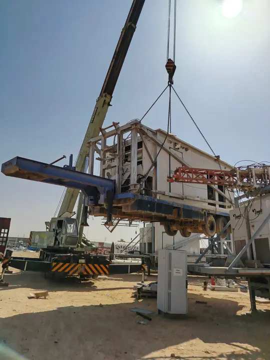 Complete COW being lifted for repair