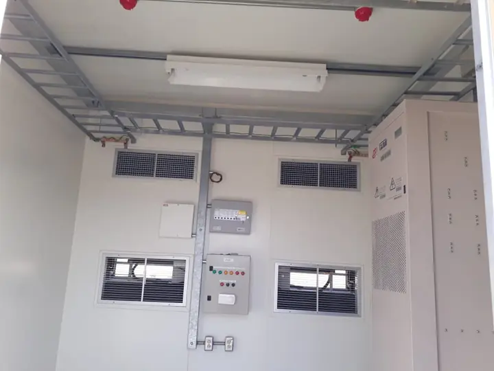 Shelter AC distribution and cable trays
