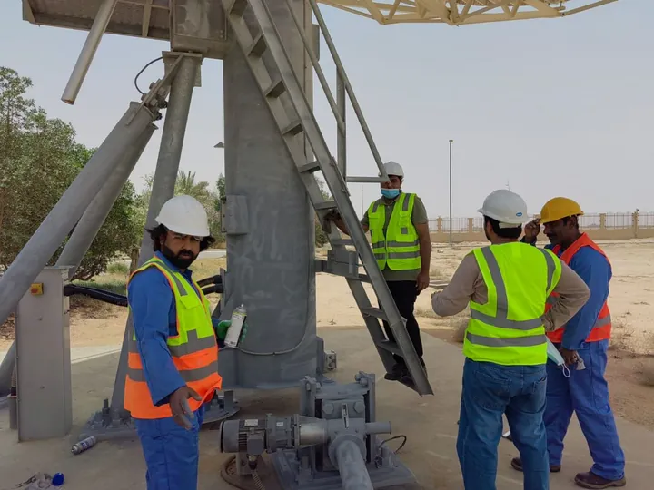Tower site inspection with the field team